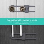 10 Pieces Cabinet Locks for Babies, U-Shaped Proofing Drawers Safety Child Locks Adjustable, Easy to Use Childproof Latch for Knob Handle on Kitchen Door Storage Cupboard Closet Dresser (White) - Image 4